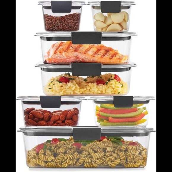 Storage 14-Piece Plastic LidsBPA Free, Leak Proof Food Container, Clear